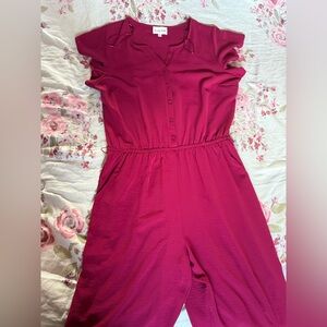 Olive & Oak Dark Pink Jumpsuit